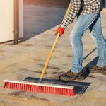Stiff Garden Broom Head and Handle Heavy Duty Large Outdoor Sweeping Yard Brush