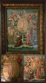 **14 Holy Helpers** Original 1880s Antique Litograph In Antique Victorian Frame