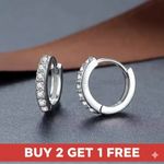 Tiny Sterling Silver CZ Crystal Huggie Hoops Small Minimalist Earrings 5-12mm