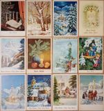 Merry Christmas Happy New Year Greetings 70s Postcard Lot - #108 pcs.