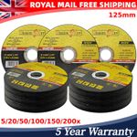 200PCS 125 mm ULTRA THIN 1mm METAL CUTTING BLADE DISC FOR STEEL STAINLESS ANGLE