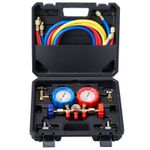 Uimoso 3-Way AC Manifold Gauge Set for R134A R22 R12 R502 Refrigerant Charging