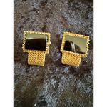 Vintage Black & Gold Mesh Wraparound Cufflinks Retro Men’s Formal Jewelry