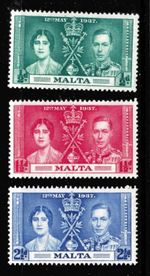 MALTA 1937 SG214-16 KGVI CORONATION  -  MNH