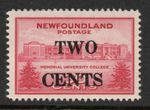 Newfoundland 1946 2c on 30c Carmine SG 292 Mnh.