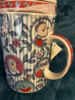 Beautiful Japanese Porcelain Tea Infuser Mug.  With Lid and Strainer. BNWT