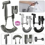 Stainless Steel Toilet Handheld Bidet Sprayer Kit with Dual Control Valve Faucet