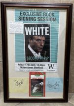 SNOOKER  SIGNED  FRAMED DISPLAY JIMMY WHITE STEPHEN HENDRY STEVE DAVIS 68X46CM