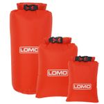 Lomo 3 Pack of Lightweight Dry Bags Red Roll Down Closure- 1x 8L, 1x 6L, 1x 3L