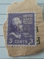RARE 1930s Violet 3C Thomas Jefferson Postage Stamp Vintage