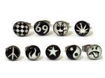 Glow in the Dark Logo Stud Earrings Surgical Steel Piercing