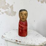 Antique French Wooden Monk Small Carved Figurine Gothic Treen Religious Statue