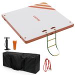 Portable Inflatable Floating Dock Platform PVC Water Mat w/ Air Pump, Carry Bag