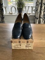 Barker Vintage Ladies Slip On Soft Leather Shoes Mid Blue 6 1/2-7 FREE POST