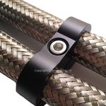 22MM BLACK Braided Hose Rubber Pipe SEPARATOR DOUBLE CLAMP CLIP Fitting Adapter