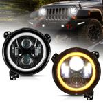 9"inch DRL Turn Light LED Headlights for Jeep Wrangler JL Sahara Rubicon 2018-22