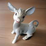 Vintage Ceramic Donkey Figurine Ornament Glazed Made In Italy