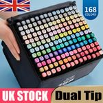 168 Colors Alcohol Dual Tip Art Markers with Carry Case for Kids & Adult Drawing