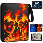 Trading Card Binder Folder 400 Cards Album for Pokemon/MTG/Yugioh Sleeves Case