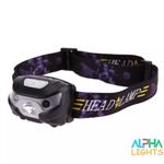 USB Rechargeable LED Head Torch 650 Lumens Motion Sensor 30H Waterproof
