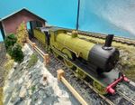 OO Gauge 1/76 Scale Greyhound Steam Locomotive Train + Tender Model Railway 