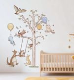Classic Pooh Bear Wall Decal Vintage Nursery Wall Art, Woodland Baby Room Decor,