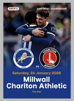 MILLWALL v CHARLTON ATHLETIC 24 January 2026 EFL Championship FAN edition