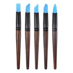 5pcs Silicone Clay Sculpting Tool Pottery Modelling Shaper Carving Tool Blue