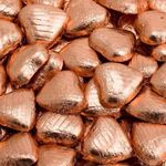 Foil Wrapped Belgium Milk Chocolate Hearts Wedding Party  Favours Rose Gold