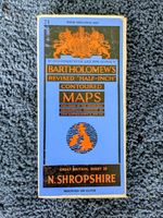 Historic 1948 Bartholemew Map Of North Shropshire, Stole, Crewe, Wrexham, Wales