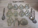 Bundle Of Horse Brasses Plus Brass Spoons And Fork
