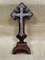Vintage French Gothic Altar Cross Crucifix Religious