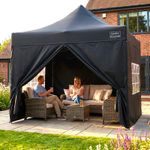 Gazebo Heavy Duty Commercial Market Stall Car Boot Black 3 x 3m Garden Universe