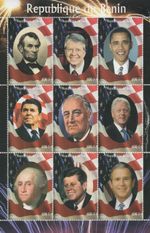 Presidents of the USA Reagan Obama JFK 2009 MNH stamp sheetlet