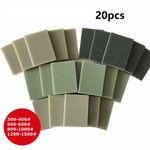 20Pcs Sponge Sanding Block Wet Dry Grinding Sandpaper 300-400 500-600 800-1000 1
