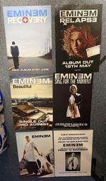 6 RARE ORIGINAL UNUSED 72x51cm BILLBOARD RECORD STORE POSTERS  - EMINEM (1990’s)