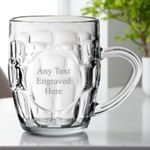 Personalised Engraved Glass Half Pint Dimple Tankard Panelled 10oz (29cl)