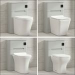 550mm BTW WC Toilet Concealed Cistern Rimless Pan Soft Close Seat Matt Dove Grey