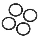 2" Metal O Ring, 4Pcs Seamless 304 Stainless Steel Rings Black 7mm x 50mm