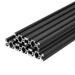5Pcs V Slot 2040 Aluminum Extrusion 1500mm 59 Inch Length Anodized Rail Black