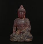 34CM Old Chinese Amber Statue Sakyamuni Buddha