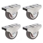 4Pcs Small Fixed Caster Wheels Mini Rollers for Bed Drawer Furniture Glides NEW