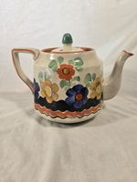 Art Deco Wade's Hand Painted Flower Tea Pot with Lid