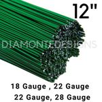12" - Green Lacquered Florist Stub Wire - Wreath Ring Florist Sundries wires UK