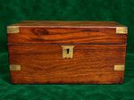 Antique Victorian Wooden Brass Bound Writing Slope / Box 