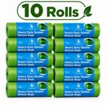 10 Rolls Garden Refuse Bags 46L Heavy Duty Green Waste Sacks Bin Liners
