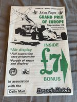 John Player Grand Prix Europe Brands Hatch Sept 25, 1983 vintage Formula 1 race