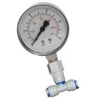 1/4" In-line Pressure Gauge for Water Filters Reverse Osmosis Systems