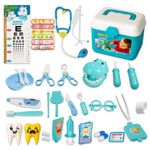 38 Pcs Doctors Set for Kids 3 Years Old, 3 in 1 Children Doctor Nurse Dentist