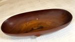 African Hand Carved Oval Wooden Bowl Large Hardwood Face Vintage